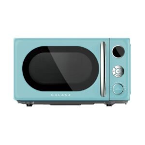 Galanz 0.7 Cu ft Retro Countertop Microwave Oven, 700 Watts, Blue, New
